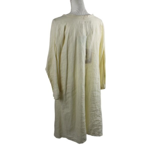 Tina Givens Ivory Penelope Oversized Lagenlook Long Sleeve Long Shirt, SM/Med - Picture 8 of 11